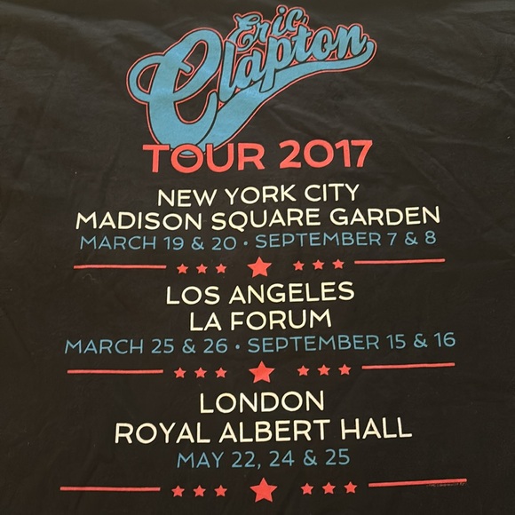 Eric Clapton 2017 Official Tour Shirt "A CELEBRATION OF 50 YEARS OF MUSIC" 🎸 - Picture 2 of 9